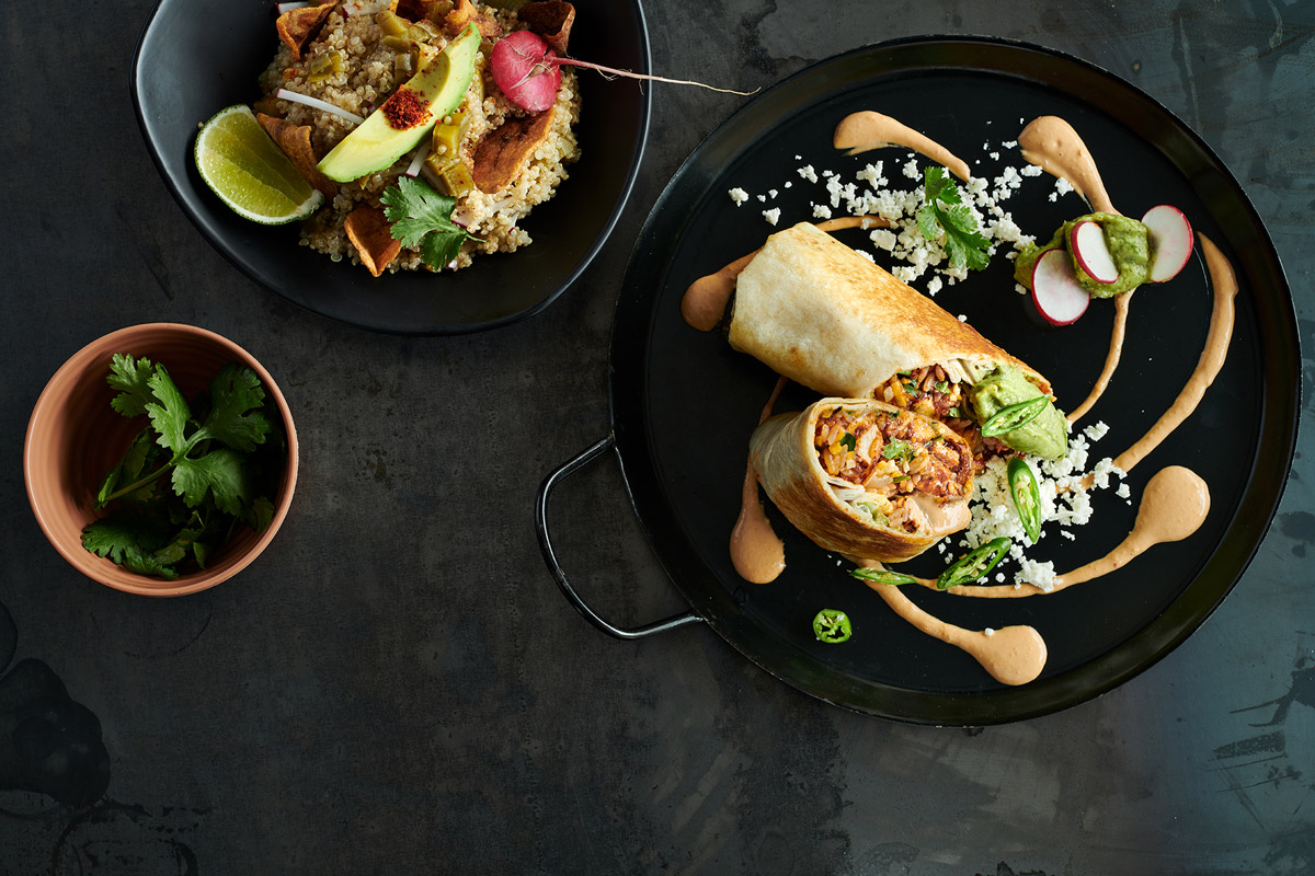 Burrito with Pork al Pastor Meat